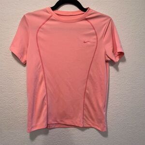Nike Women's Training Tee Coral Pink Short Sleeve Size M